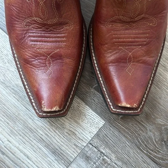 Ariat boots brown leather teal trim size 7.5 Style #10006309 Sonora